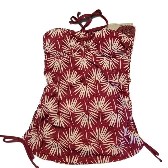 Boden Red Sardinia Palm Leaf Tankini Top NWT - Picture 2 of 9